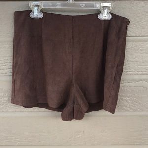 High wasted suede brown booty shorts.